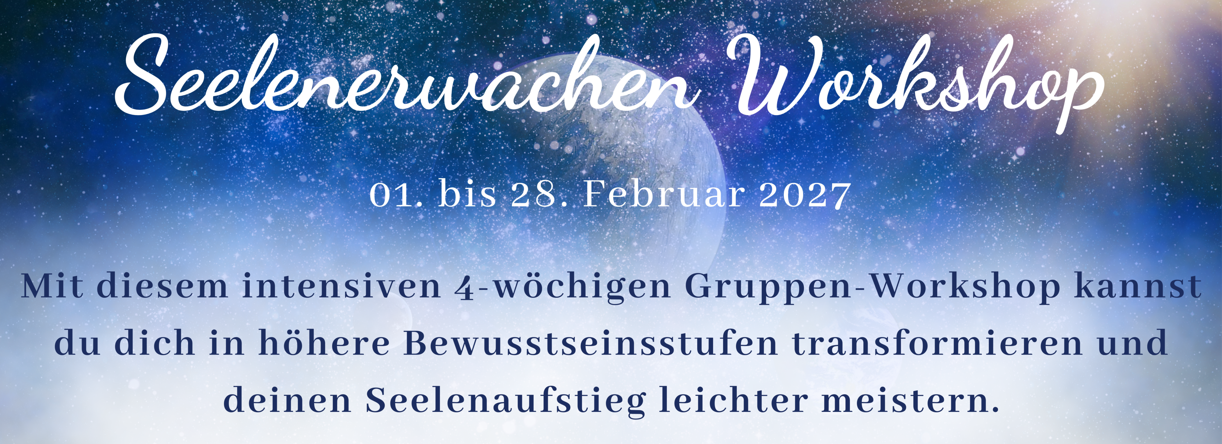 Antje Storey 2027 Seelenerwachen Workshop 01. bis 28. Februar 2027 Homepage Banner CANVA